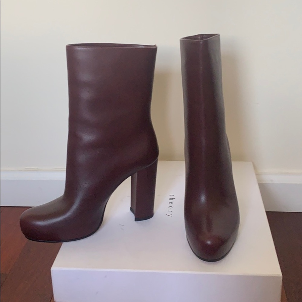 🆕Theory | Obsidian Burgundy High Heel Boot NIB - Picture 4 of 8
